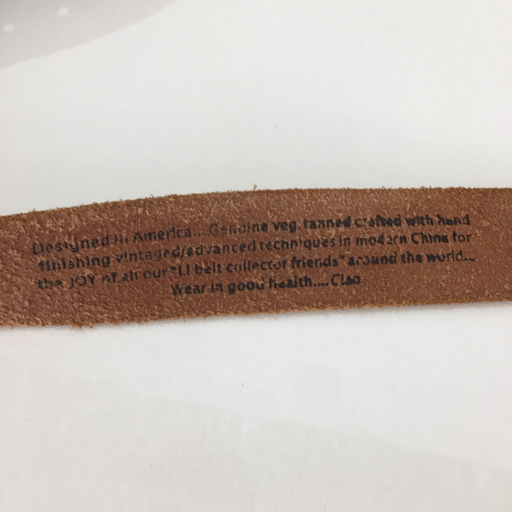 Leather Island by Bill Lavin Brown Tooled Leather Western Belt Women’s Size 30 - Picture 7 of 10